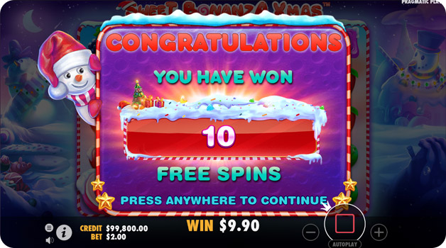 Free spin di Sweet Bonanza Xmas.